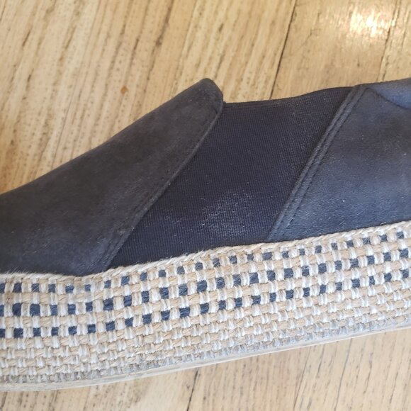 Vince Women's Wilden Black Suede Espadrille Platform Slip On Shoes Coastal 10 - Picture 9 of 10